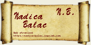 Nadica Balać vizit kartica